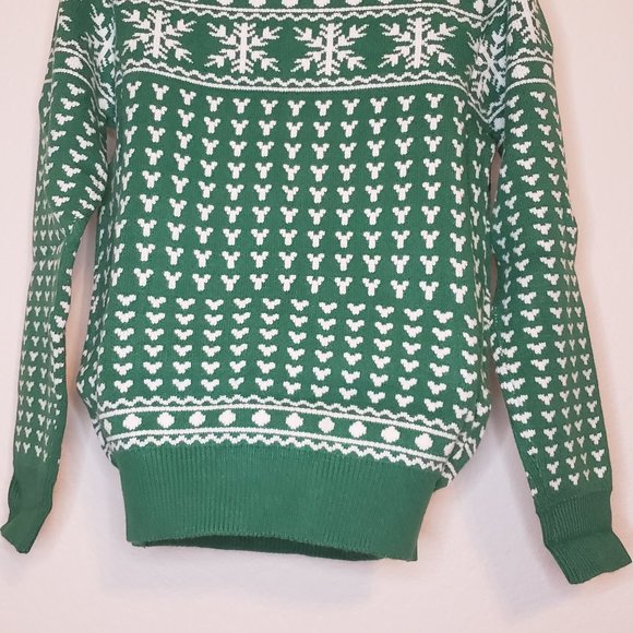 Sykooria Women's Green White Crew Neck Long Sleeve Ugly Holiday Sweater Medium - Picture 6 of 10